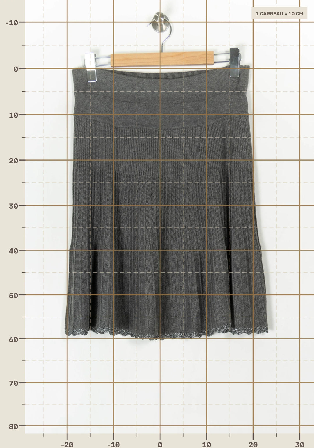 Jupe Plissée Grise - Taille S/36 de la marque Derhy | PARAD124614 - Vendu par Paradigme - Image 4