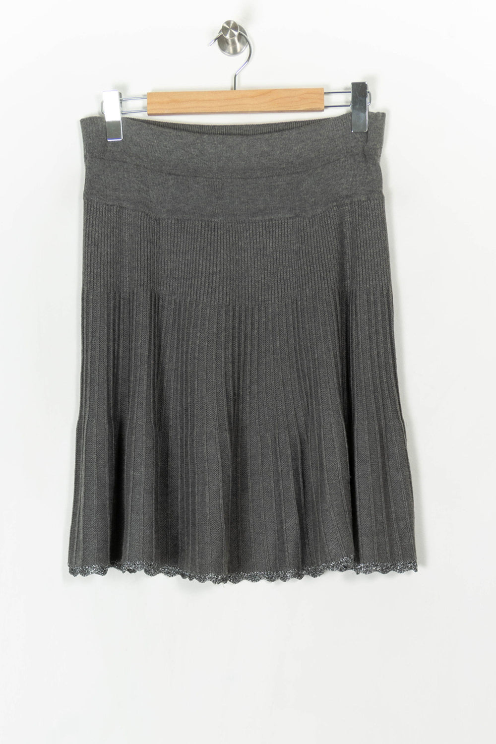 Jupe Plissée Grise - Taille S/36 de la marque Derhy | PARAD124614 - Vendu par Paradigme - Image 2