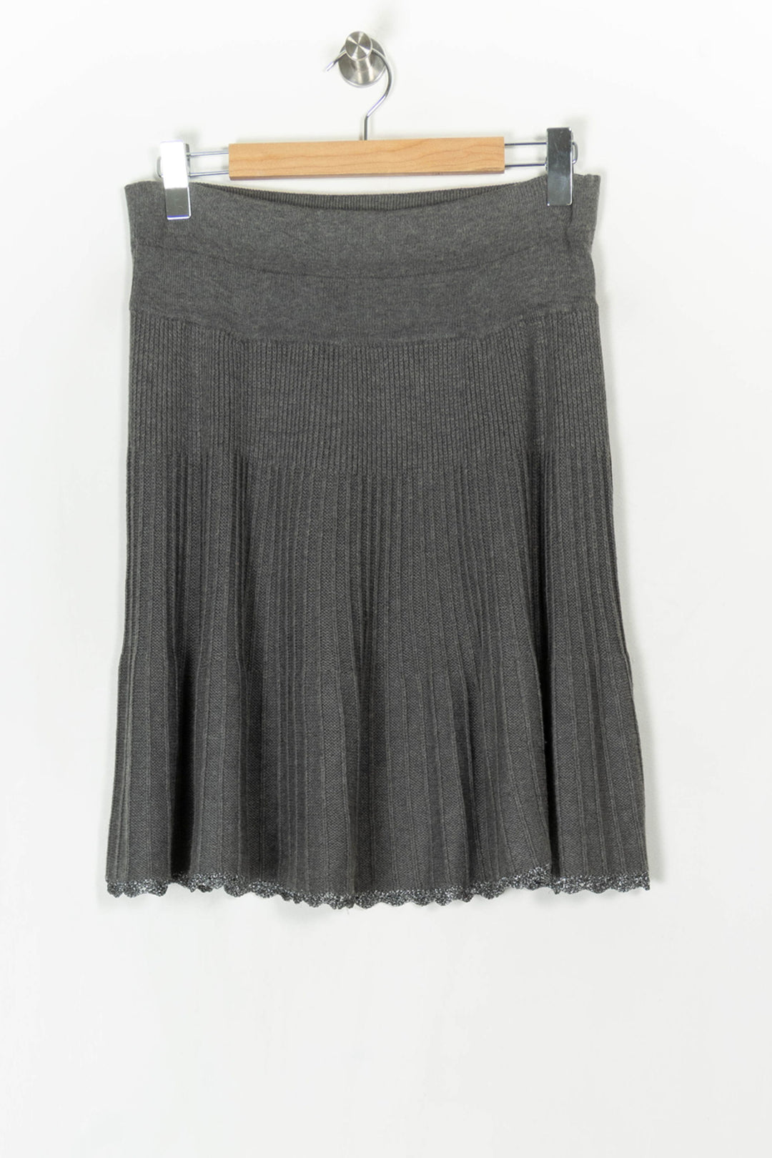 Jupe Plissée Grise - Taille S/36 de la marque Derhy | PARAD124614 - Vendu par Paradigme - Image 2