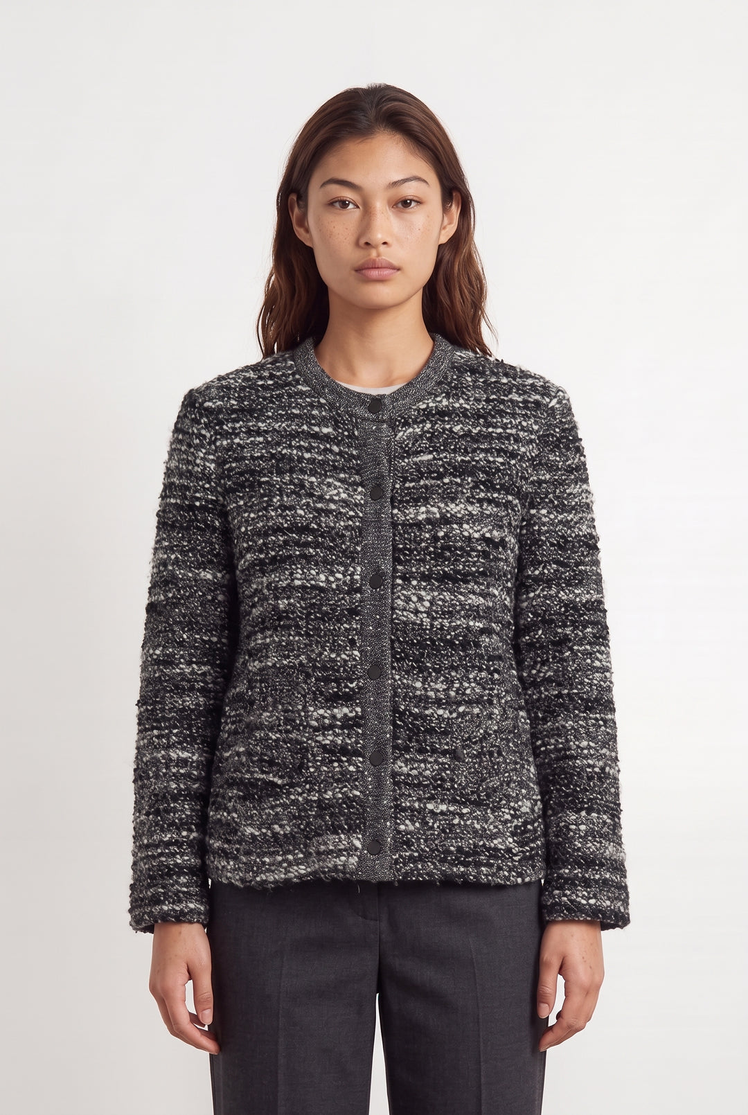 Veste en Maille Grise et Noire - Taille M/38 de la marque Gerard Darel | PARAD124619 - Vendu par Paradigme - Image 1