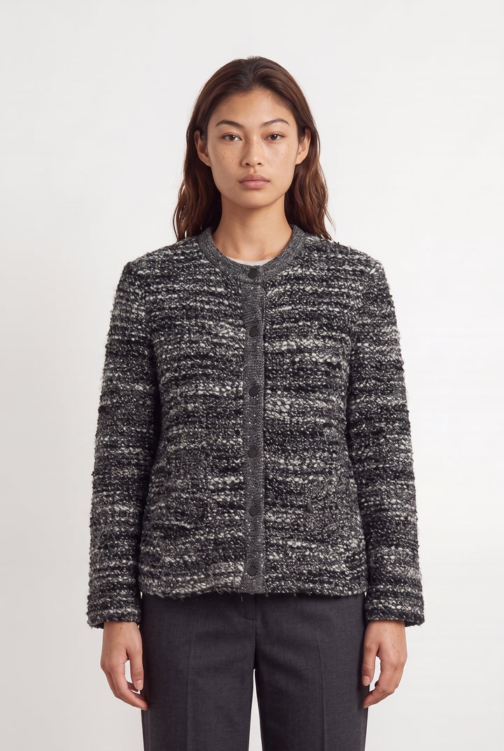 Veste en Maille Grise et Noire - Taille M/38 de la marque Gerard Darel | PARAD124619 - Vendu par Paradigme - Image 1