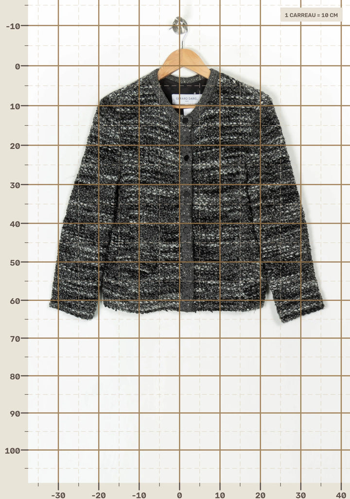 Veste en Maille Grise et Noire - Taille M/38 de la marque Gerard Darel | PARAD124619 - Vendu par Paradigme - Image 4