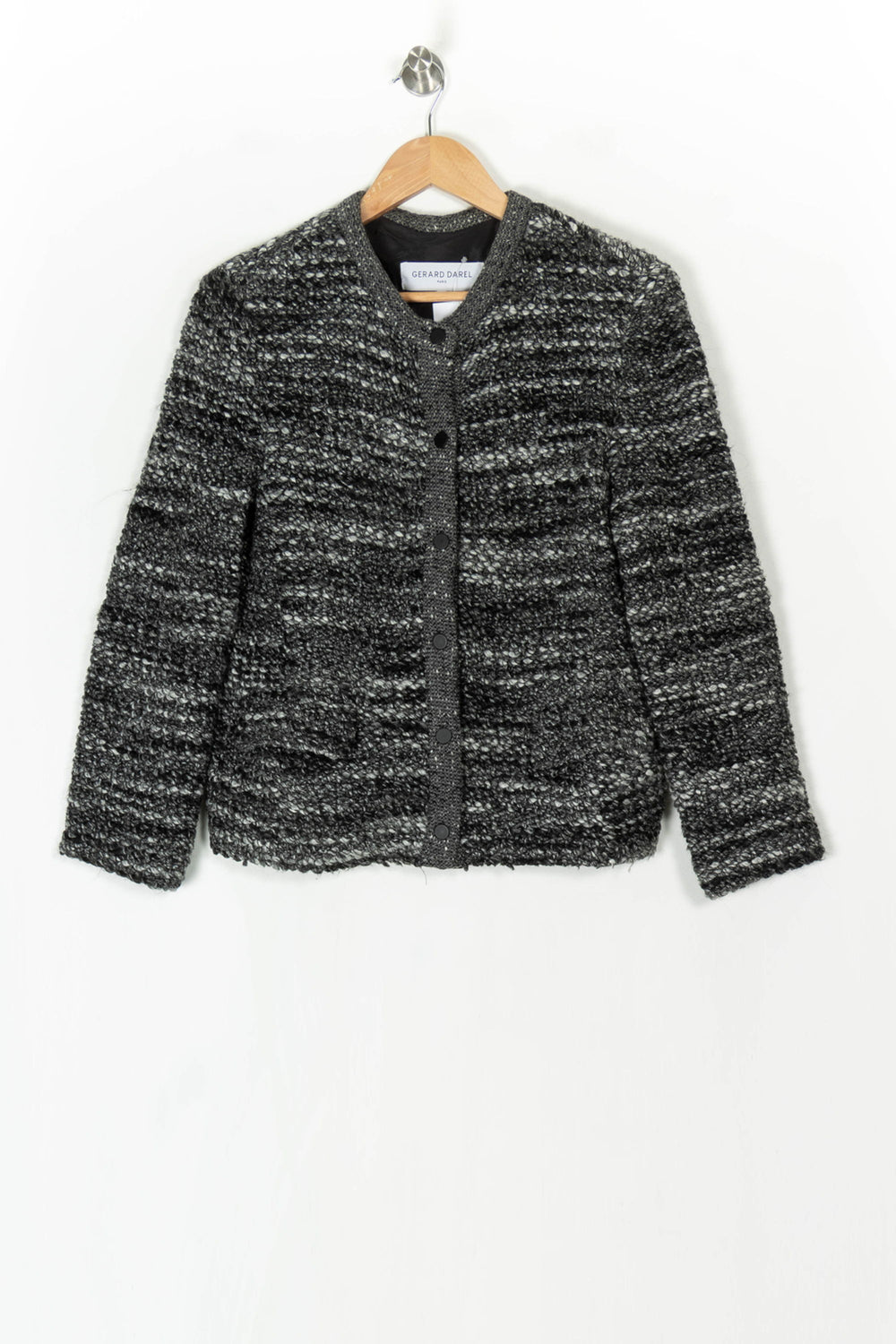 Veste en Maille Grise et Noire - Taille M/38 de la marque Gerard Darel | PARAD124619 - Vendu par Paradigme - Image 2