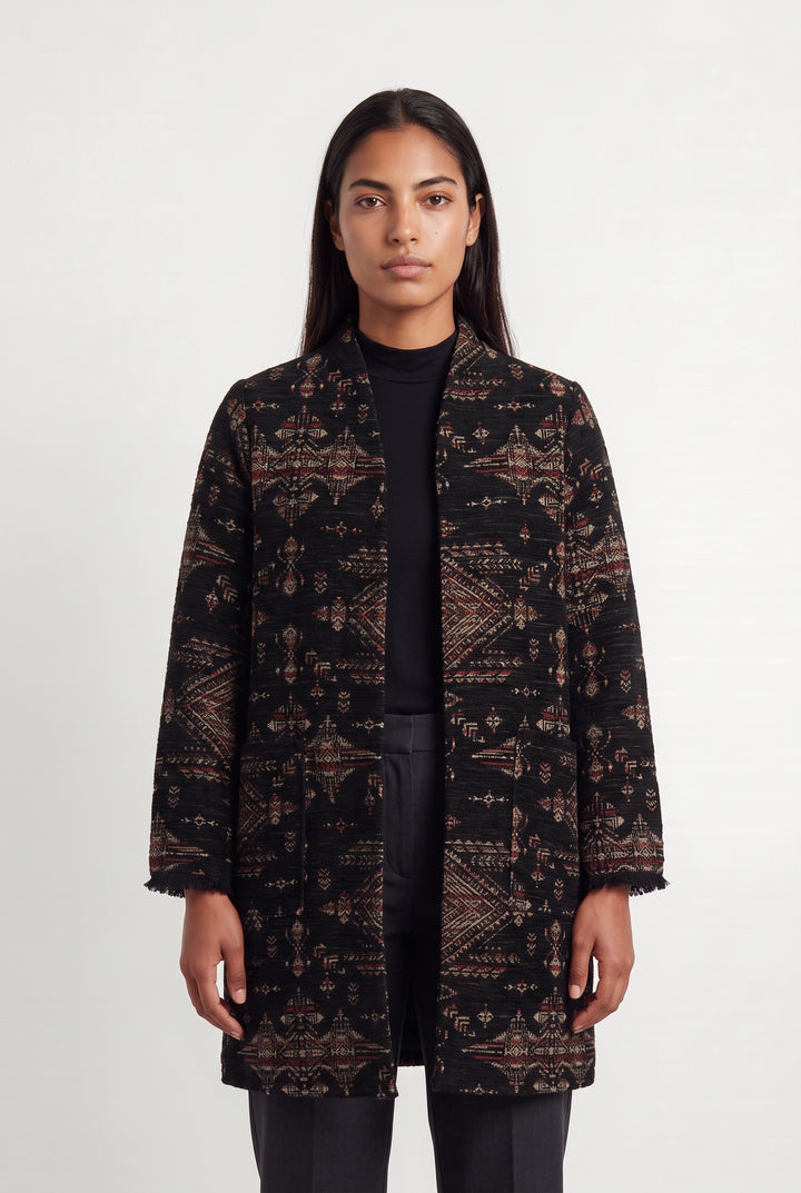 Veste Noire et Marron - Taille L/40 de la marque La Fée Maraboutée | PARAD124624 - Vendu par Paradigme - Image 1