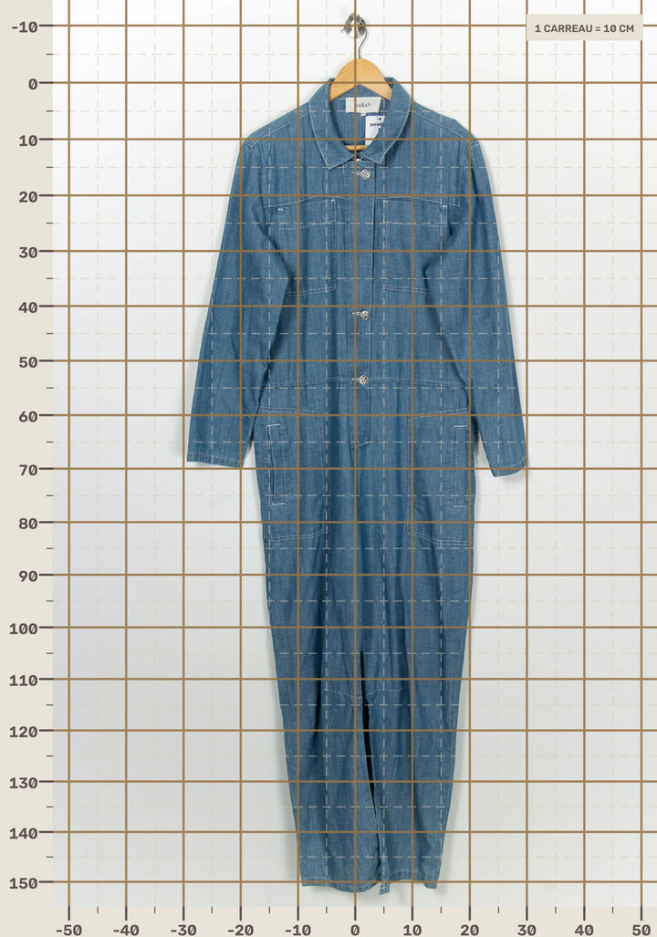 Combinaison En Jean Bleue - Taille XL/42 de la marque ba&amp;sh | PARAD124628 - Vendu par Paradigme - Image 4