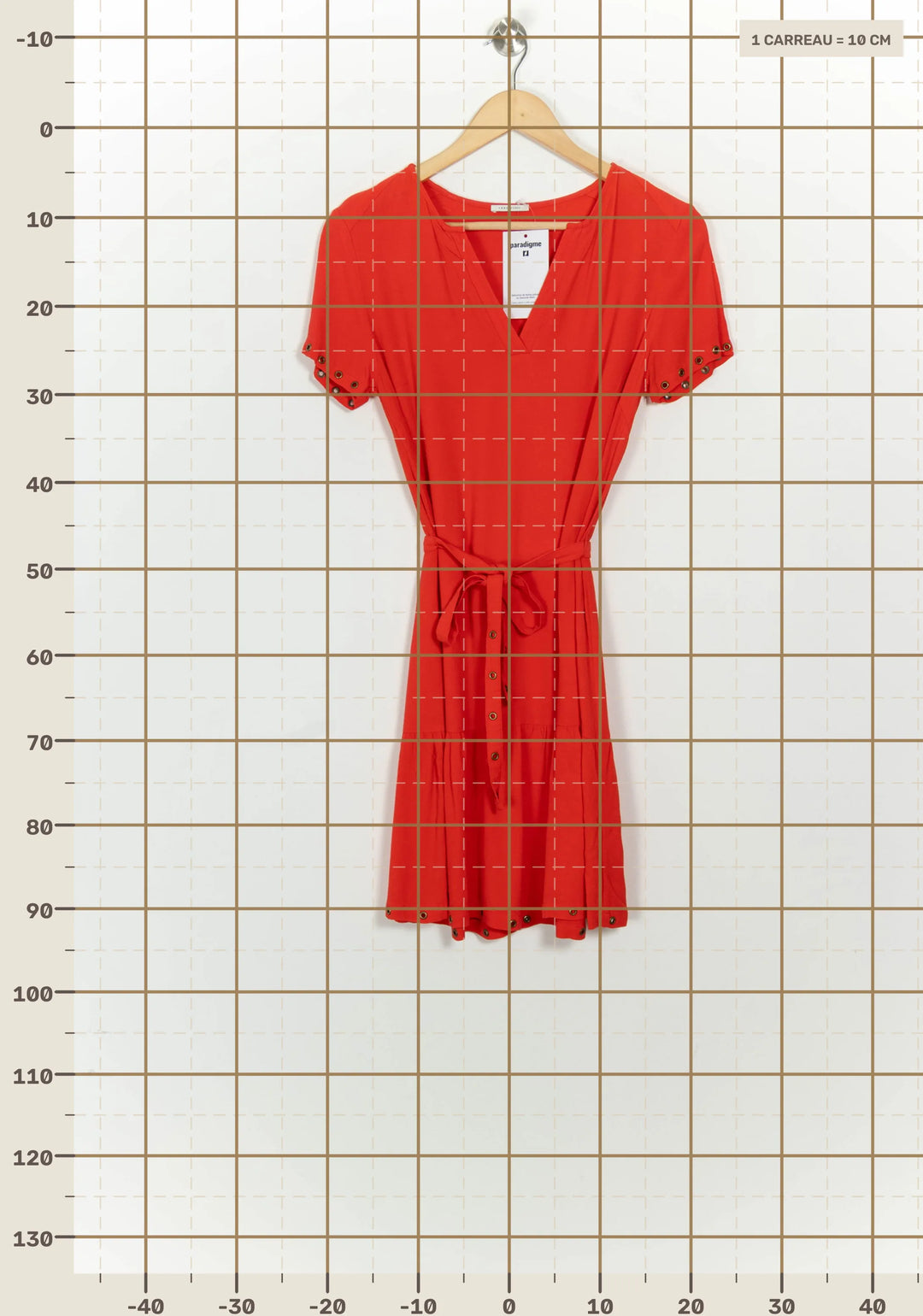 Robe Courte Orange - Taille S/36 de la marque IKKS | PARAD124632 - Vendu par Paradigme - Image 4