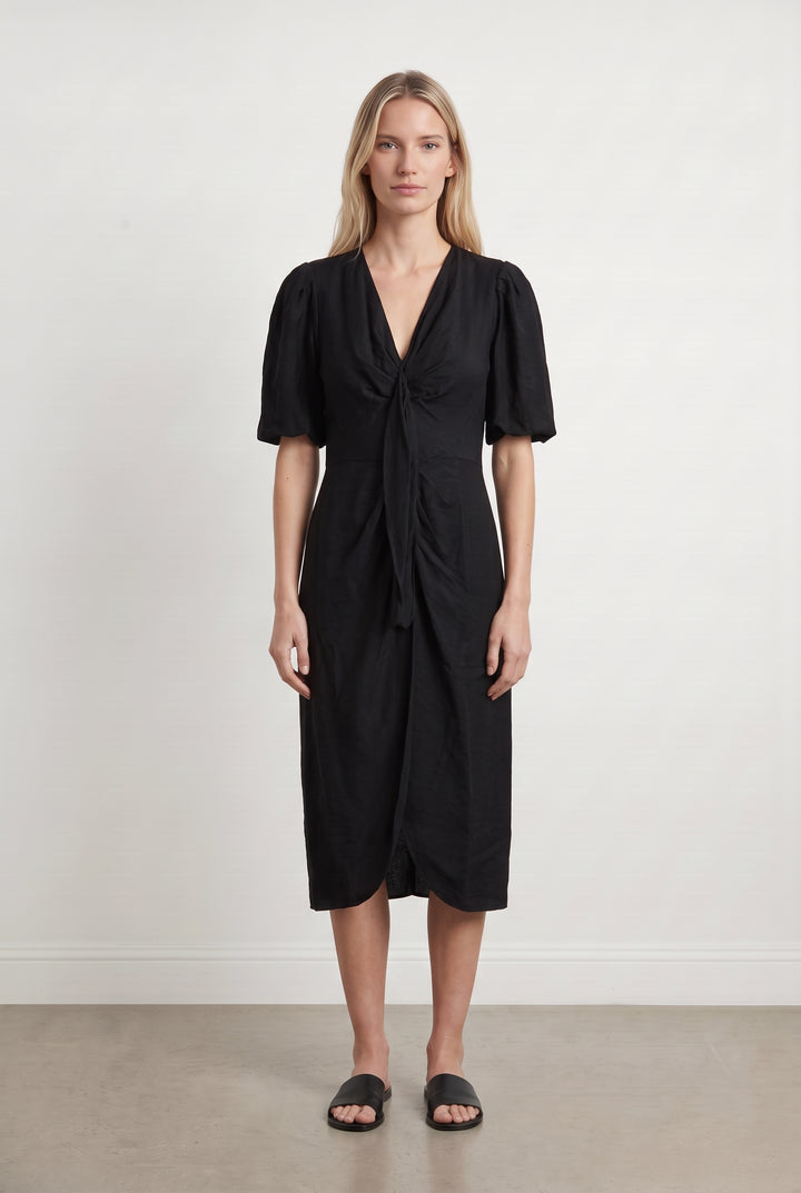 Robe Midi Noire - Taille M/38 de la marque Sandro | PARAD124636 - Vendu par Paradigme - Image 1