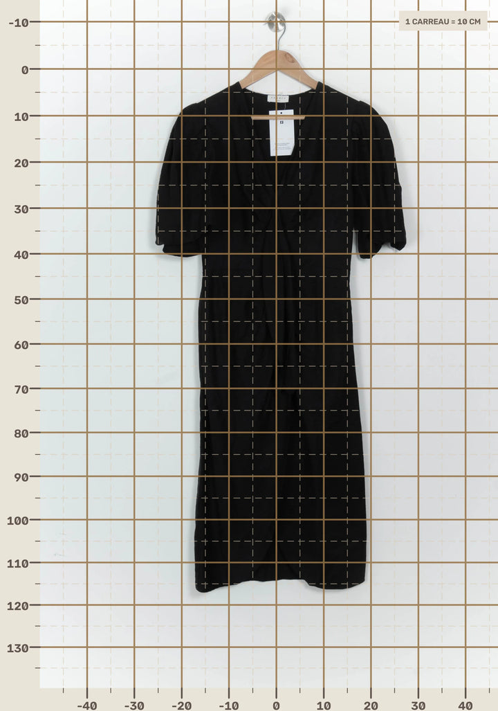 Robe Midi Noire - Taille M/38 de la marque Sandro | PARAD124636 - Vendu par Paradigme - Image 4