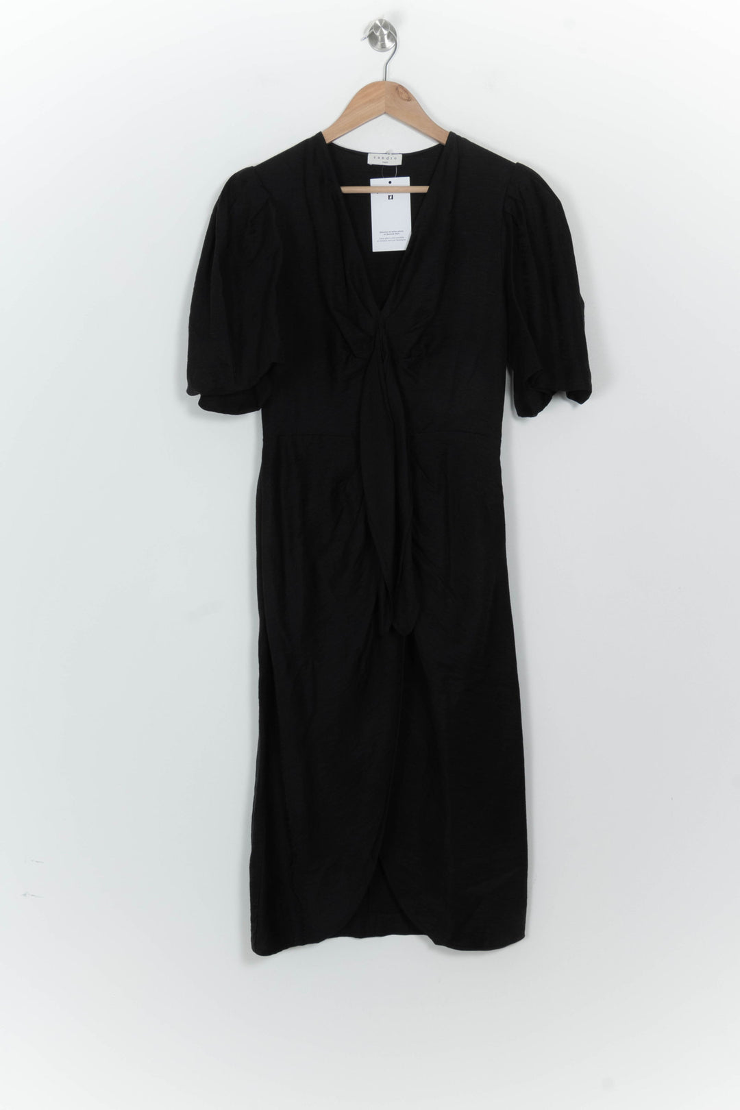 Robe Midi Noire - Taille M/38 de la marque Sandro | PARAD124636 - Vendu par Paradigme - Image 2
