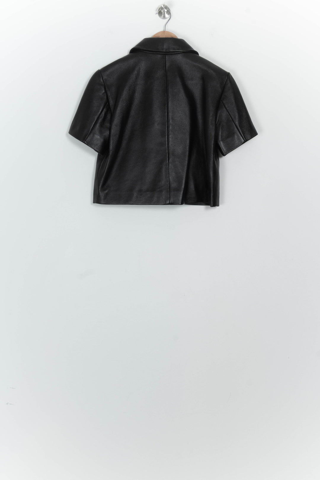 Veste En Cuir À Manches Courtes Noire - Taille S/36 de la marque Maje | PARAD124637 - Vendu par Paradigme - Image 5
