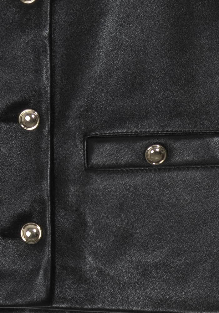 Veste En Cuir À Manches Courtes Noire - Taille S/36 de la marque Maje | PARAD124637 - Vendu par Paradigme - Image 3