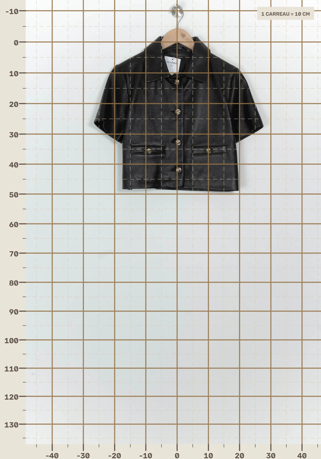Veste En Cuir À Manches Courtes Noire - Taille S/36 de la marque Maje | PARAD124637 - Vendu par Paradigme - Image 4
