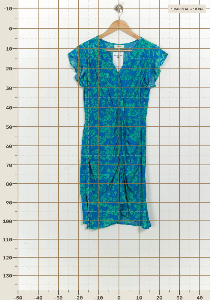 Robe Midi Bleue et Verte - Taille S/36 de la marque Suncoo | PARAD124638 - Vendu par Paradigme - Image 4