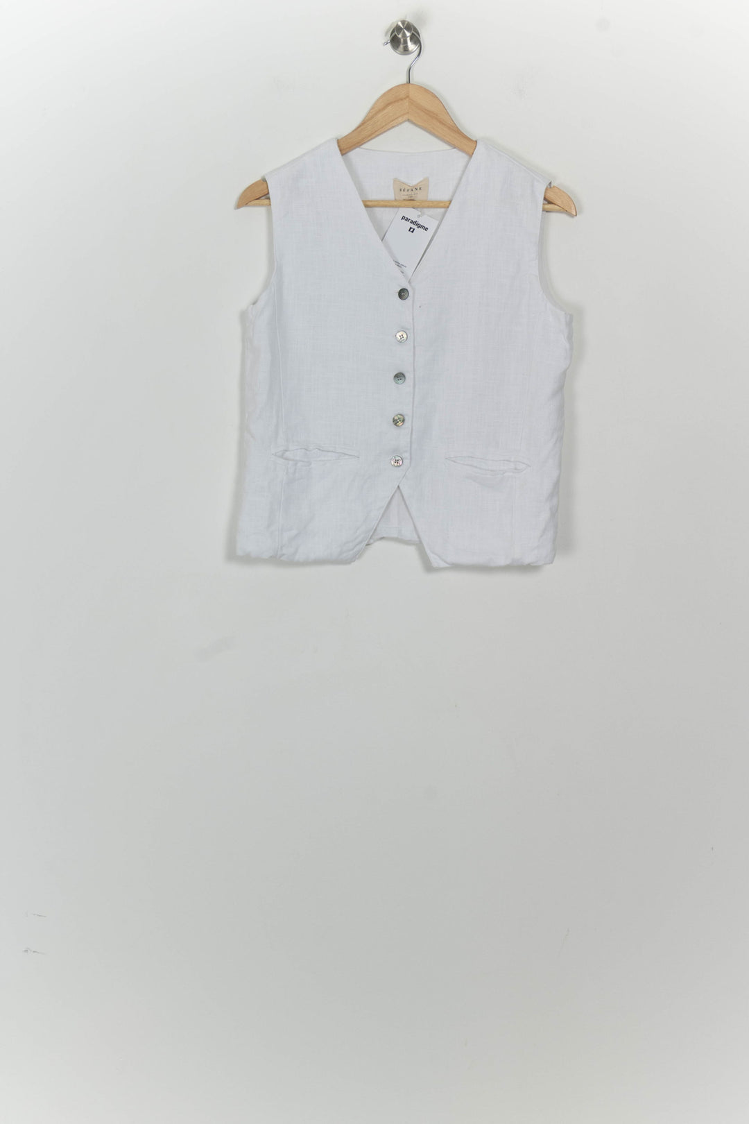 Gilet Blanc - Taille S/36 de la marque Sézane | PARAD124641 - Vendu par Paradigme - Image 2