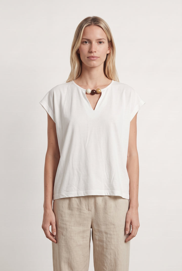 Top Blanc - Taille M/38 de la marque La Fée Maraboutée | PARAD124651 - Vendu par Paradigme - Image 1