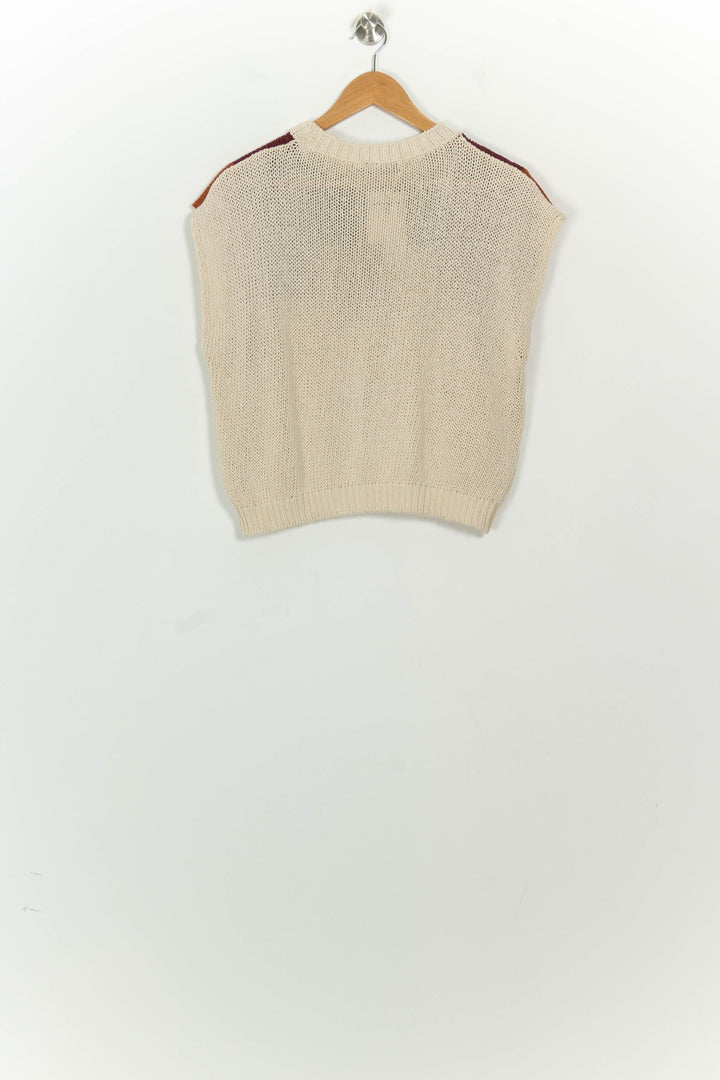 Pull Sans Manches Beige et Bordeaux - Taille S/36 de la marque La Fée Maraboutée | PARAD124652 - Vendu par Paradigme - Image 5