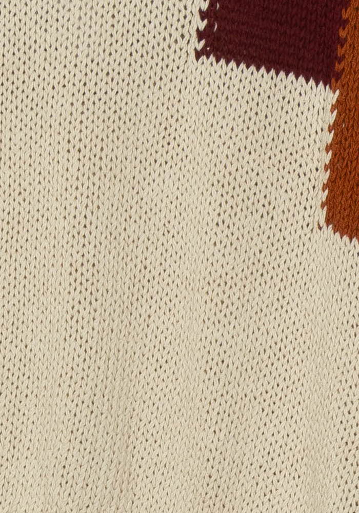 Pull Sans Manches Beige et Bordeaux - Taille S/36 de la marque La Fée Maraboutée | PARAD124652 - Vendu par Paradigme - Image 3