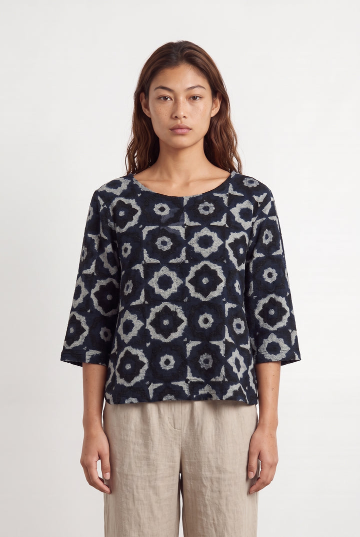 Pull Bleu Marine et Gris - Taille M/38 de la marque La Fée Maraboutée | PARAD124653 - Vendu par Paradigme - Image 1