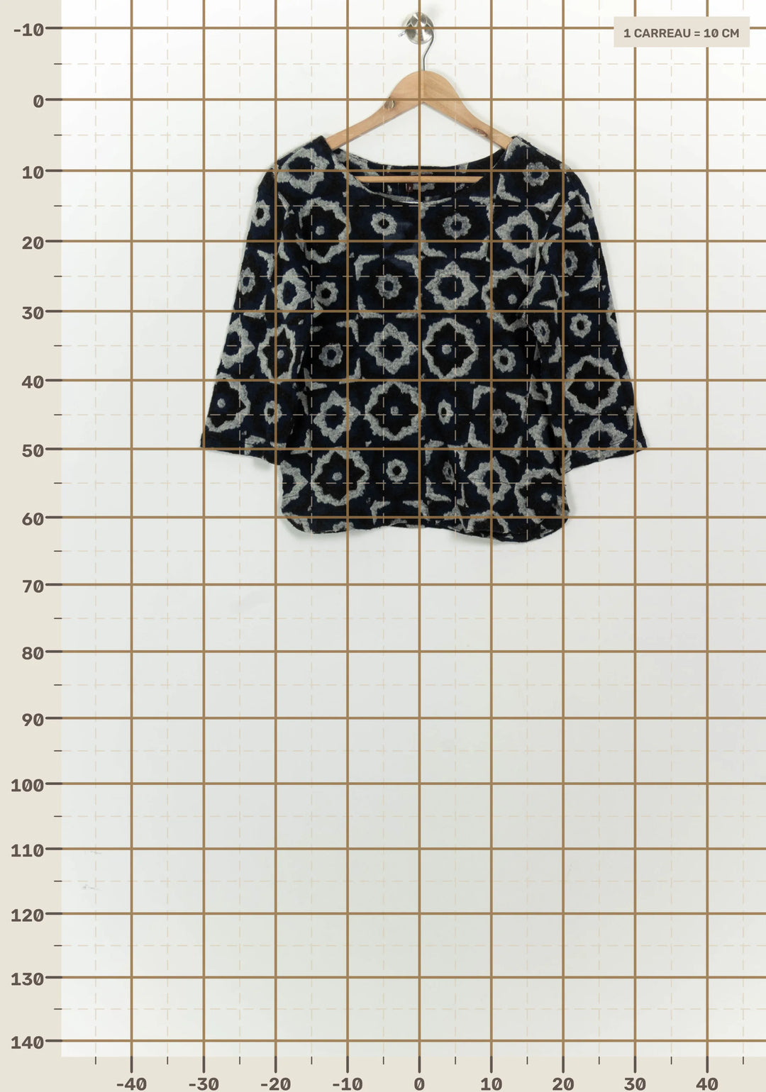 Pull Bleu Marine et Gris - Taille M/38 de la marque La Fée Maraboutée | PARAD124653 - Vendu par Paradigme - Image 4