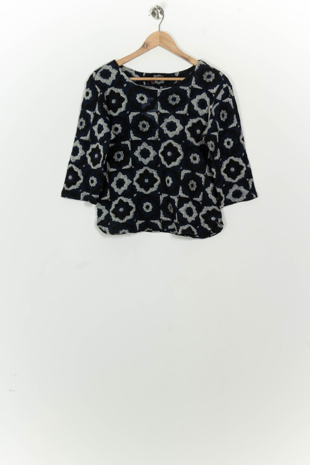 Pull Bleu Marine et Gris - Taille M/38 de la marque La Fée Maraboutée | PARAD124653 - Vendu par Paradigme - Image 2