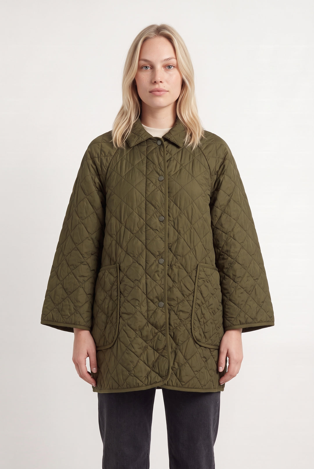 Manteau Matelassé Kaki - Taille L/40 de la marque Weekend Max Mara | PARAD124656 - Vendu par Paradigme - Image 1