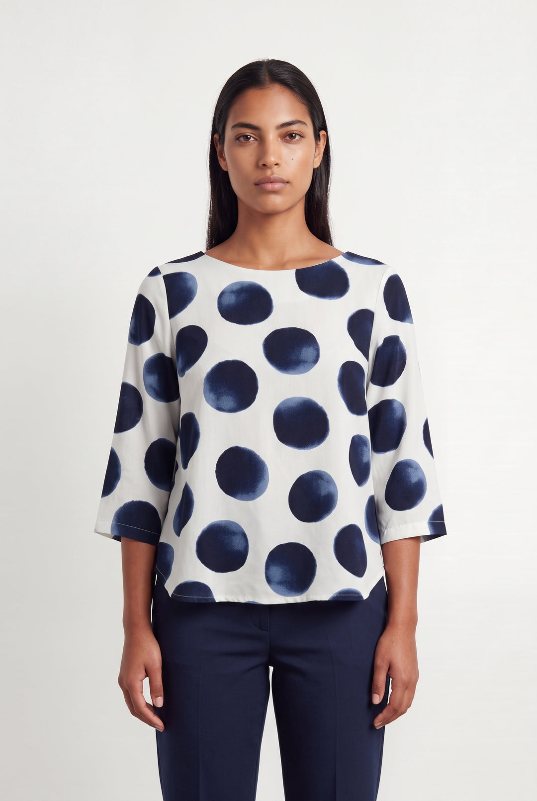Blouse Blanche et Bleue - Taille L/40 de la marque La Fée Maraboutée | PARAD124657 - Vendu par Paradigme - Image 1