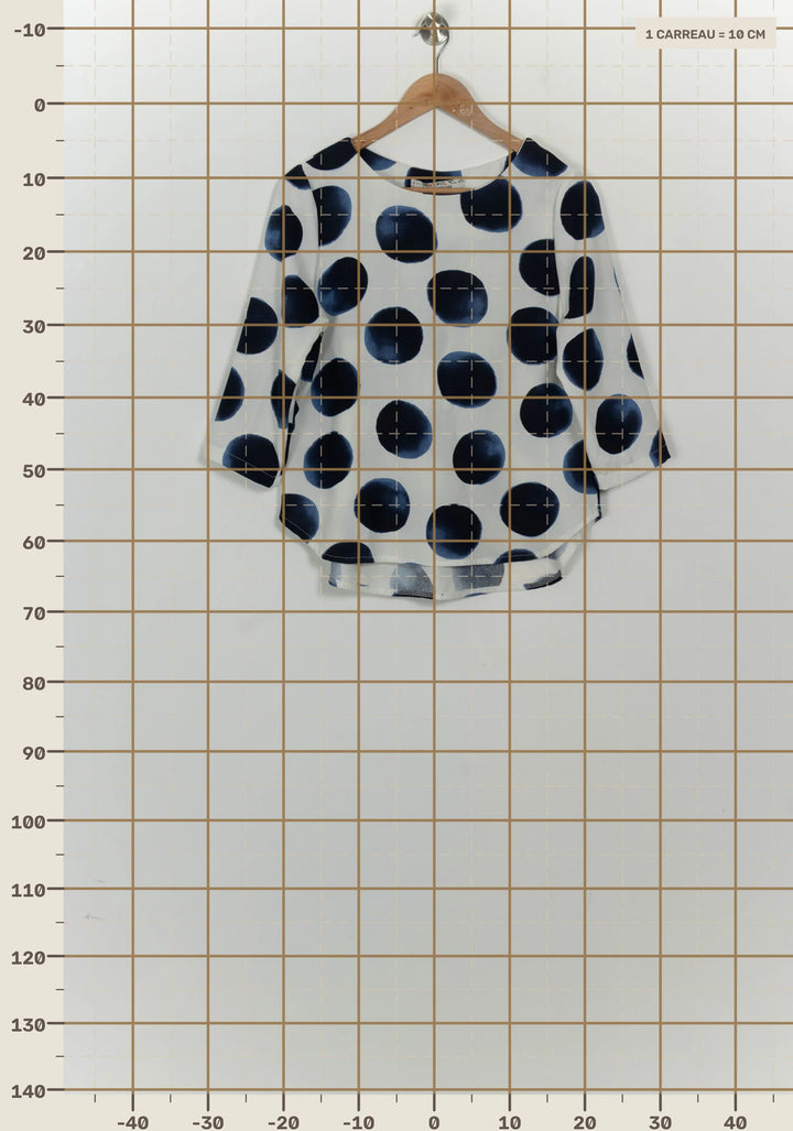 Blouse Blanche et Bleue - Taille L/40 de la marque La Fée Maraboutée | PARAD124657 - Vendu par Paradigme - Image 4