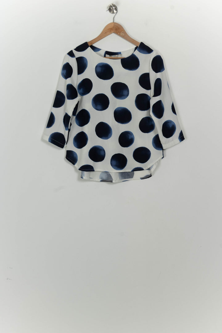 Blouse Blanche et Bleue - Taille L/40 de la marque La Fée Maraboutée | PARAD124657 - Vendu par Paradigme - Image 2