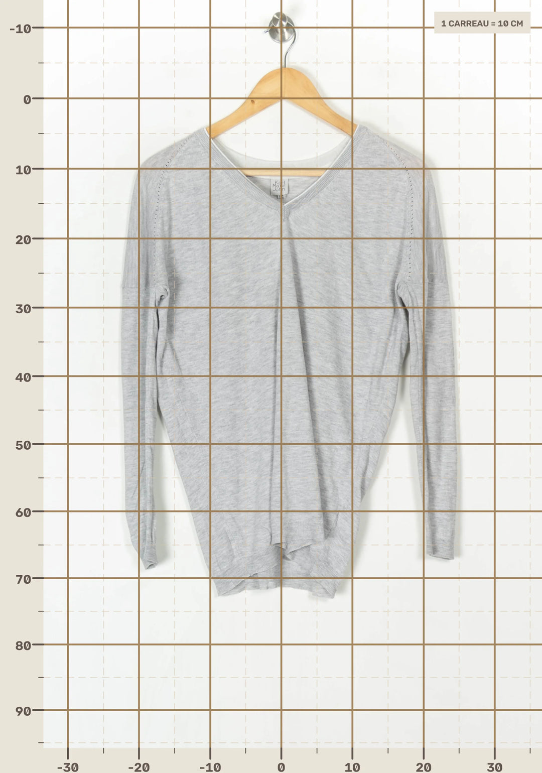 Pull Gris à Col V - Taille S/36 de la marque Karl Marc John | PARAD124669 - Vendu par Paradigme - Image 4