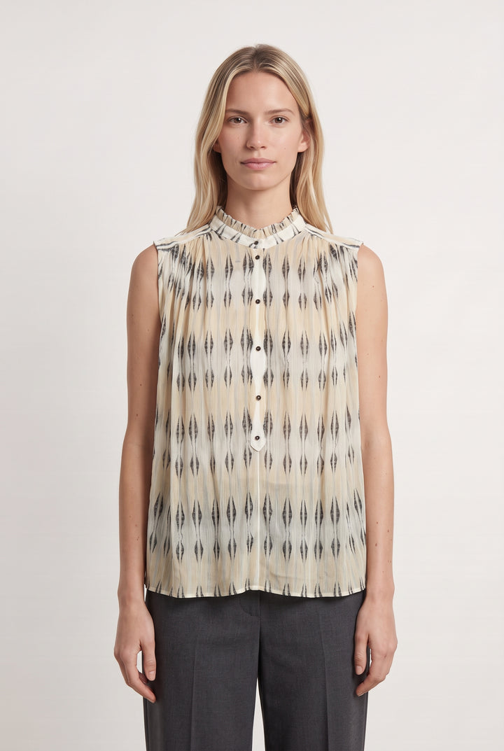 Blouse Beige et Noire - Taille S/36 de la marque Sessùn | PARAD124670 - Vendu par Paradigme - Image 1