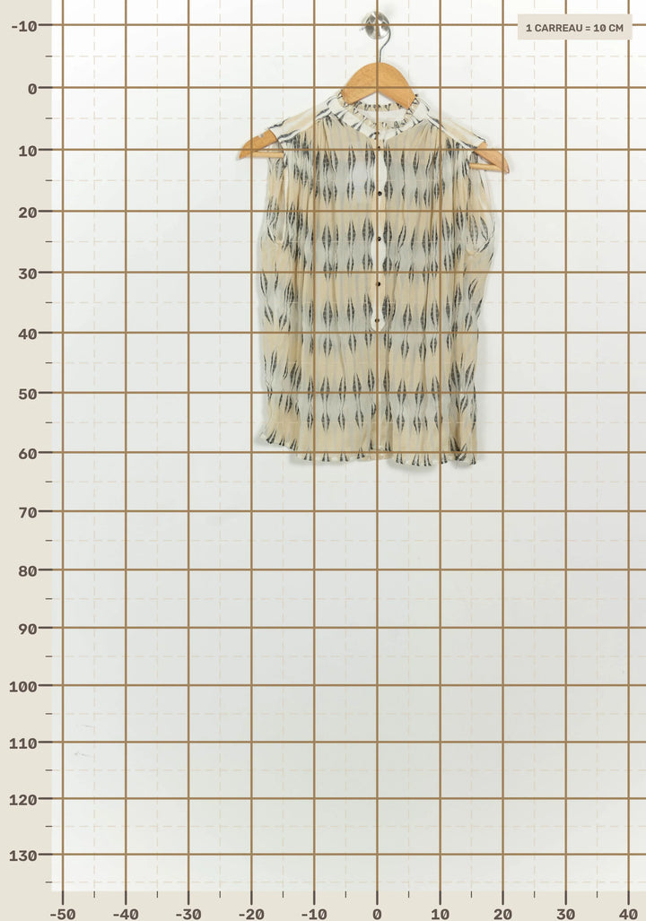 Blouse Beige et Noire - Taille S/36 de la marque Sessùn | PARAD124670 - Vendu par Paradigme - Image 4