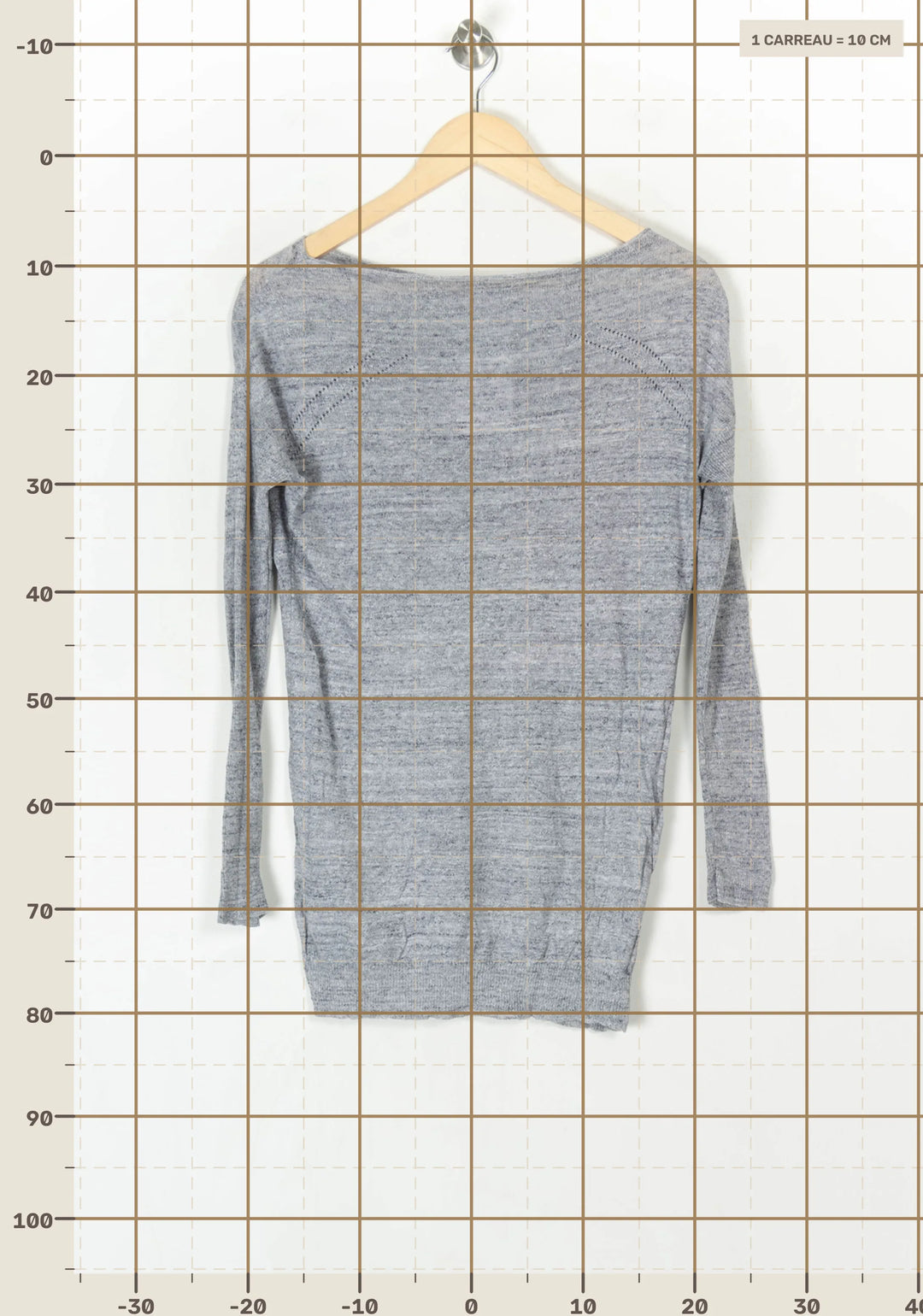 Pull Gris Chiné - Taille S/36 de la marque Kookai | PARAD124676 - Vendu par Paradigme - Image 4