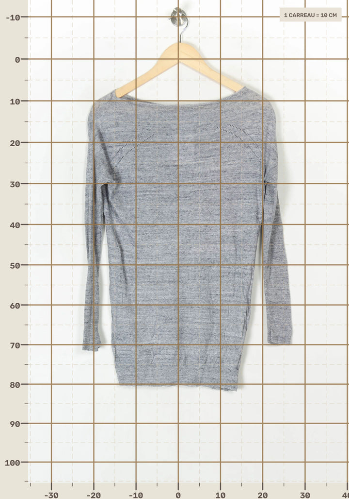 Pull Gris Chiné - Taille S/36 de la marque Kookai | PARAD124676 - Vendu par Paradigme - Image 4