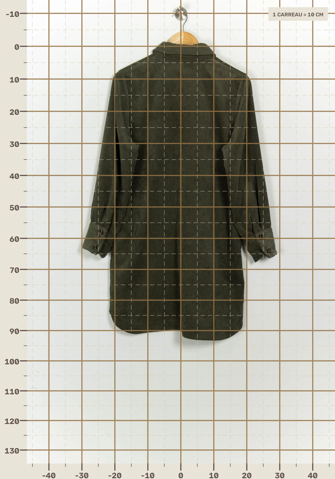 Robe Chemise Vert Kaki - Taille S/36 de la marque La Fée Maraboutée | PARAD124679 - Vendu par Paradigme - Image 4