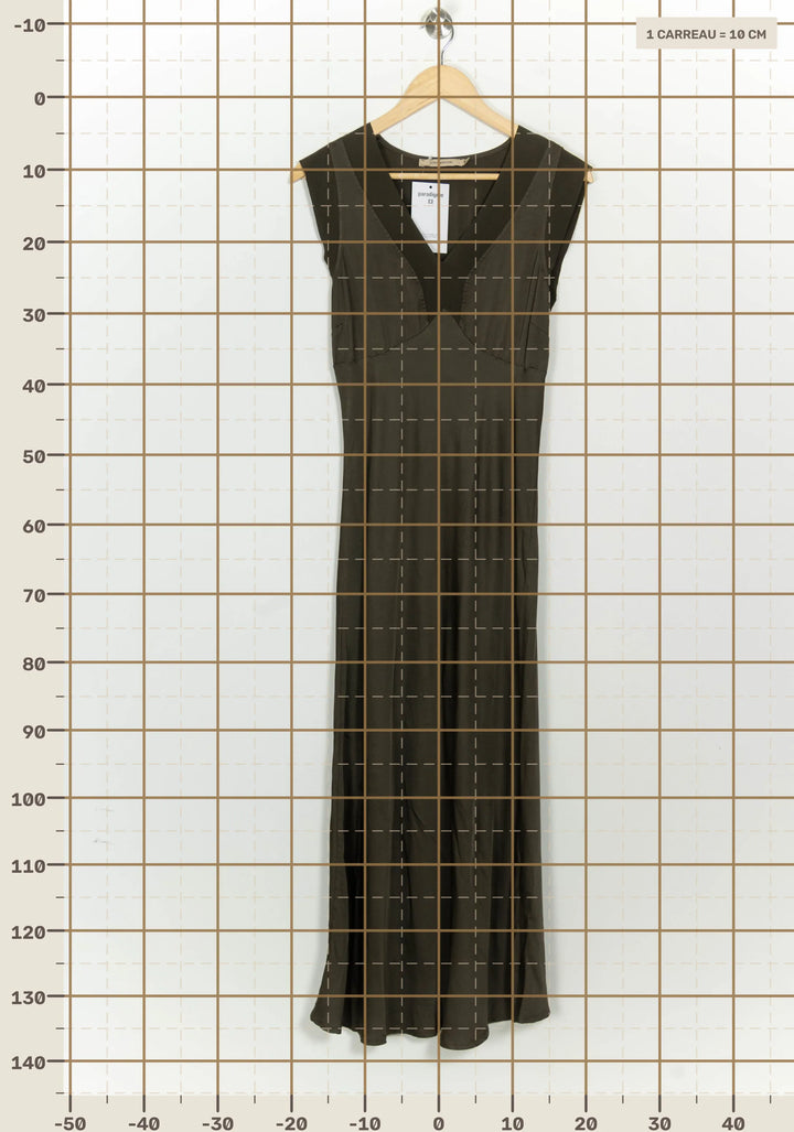 Robe Longue Kaki - Taille M/38 de la marque La Fée Maraboutée | PARAD124680 - Vendu par Paradigme - Image 4