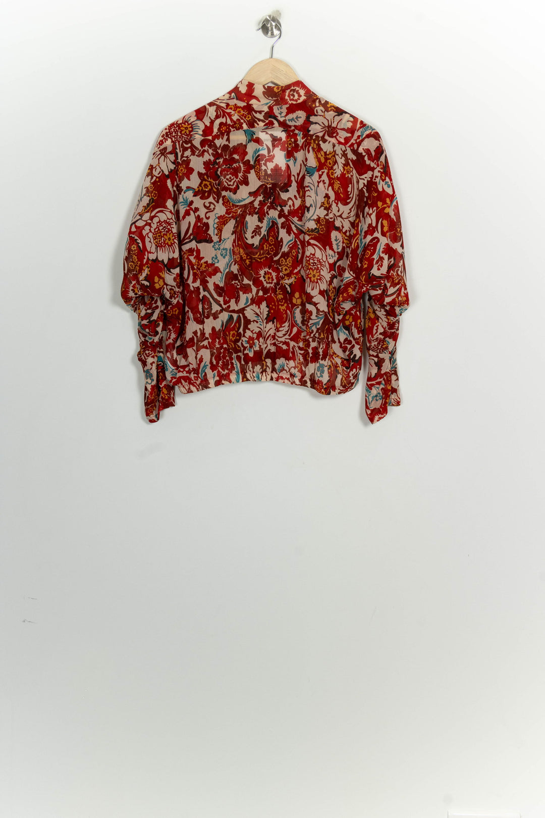 Blouse Rouge et Beige - Taille S/36 de la marque Indies | PARAD124695 - Vendu par Paradigme - Image 5