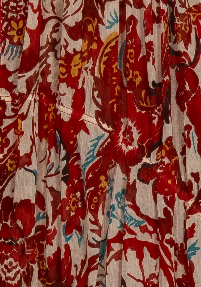 Blouse Rouge et Beige - Taille S/36 de la marque Indies | PARAD124695 - Vendu par Paradigme - Image 3