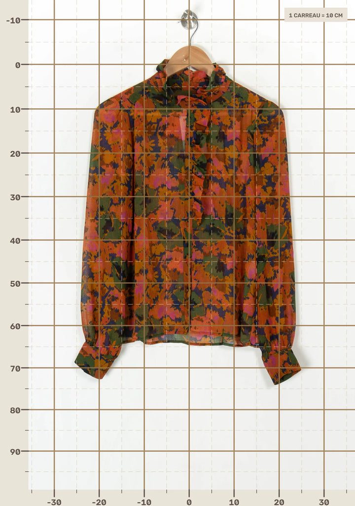 Chemise Orange et Verte - Taille S/36 de la marque Sézane | PARAD124697 - Vendu par Paradigme - Image 4
