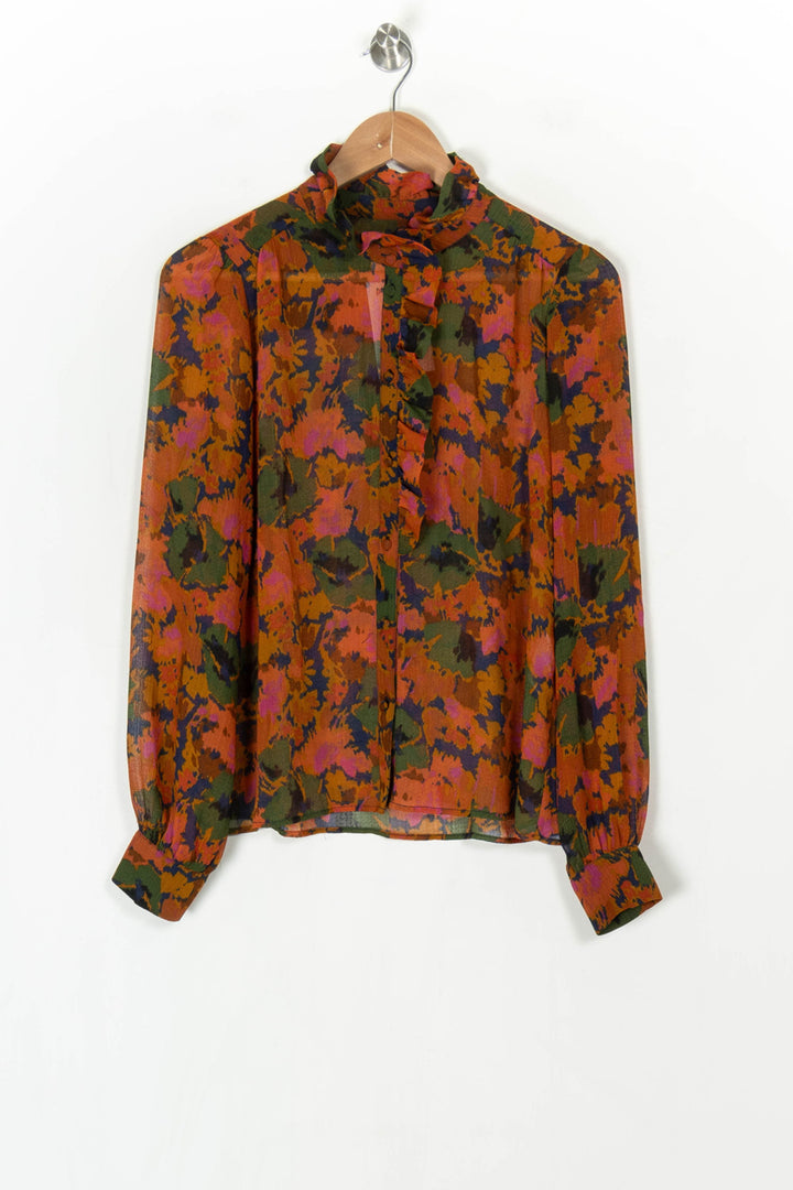 Chemise Orange et Verte - Taille S/36 de la marque Sézane | PARAD124697 - Vendu par Paradigme - Image 2