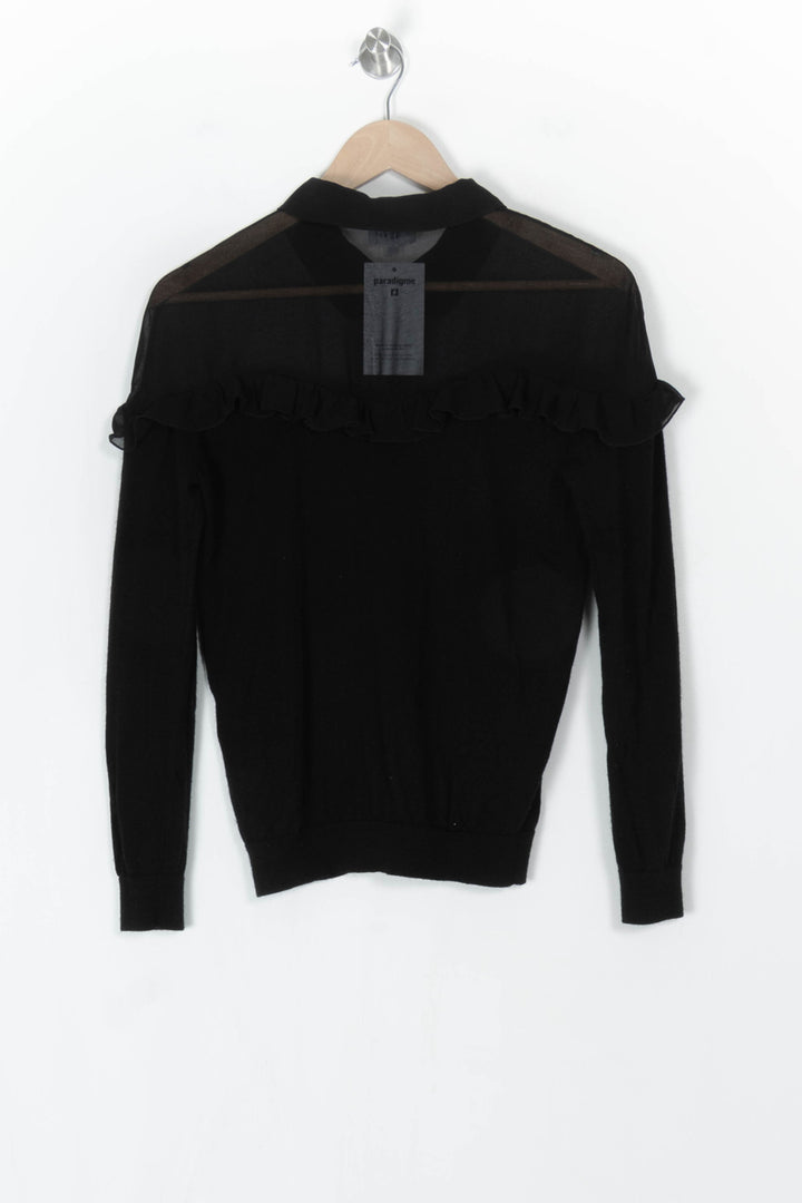 Pull À Col Chemise Noir - Taille S/36 de la marque Claudie Pierlot | PARAD124698 - Vendu par Paradigme - Image 5