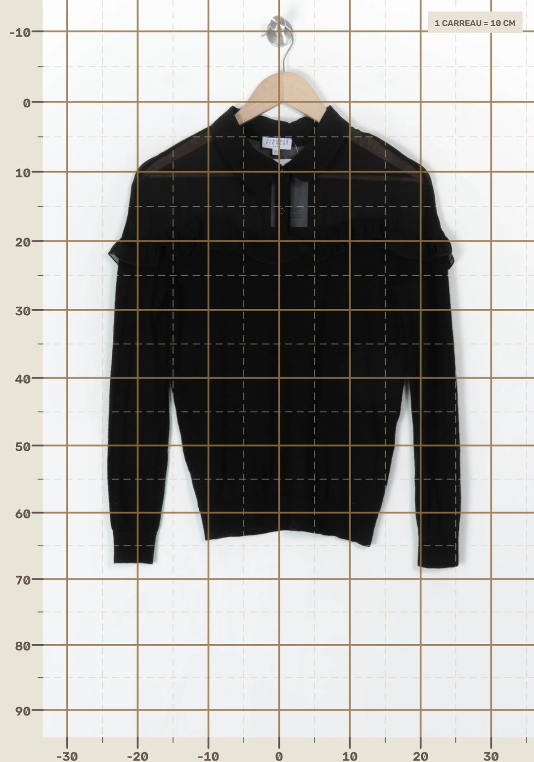 Pull À Col Chemise Noir - Taille S/36 de la marque Claudie Pierlot | PARAD124698 - Vendu par Paradigme - Image 4