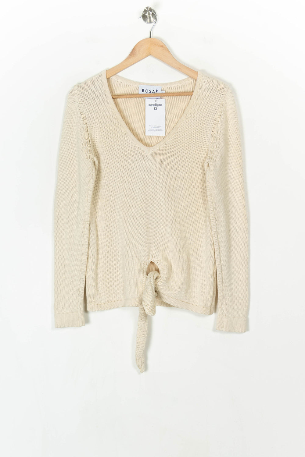 Pull À Col V Beige - Taille M/38 de la marque Rosaé Paris | PARAD124699 - Vendu par Paradigme - Image 2
