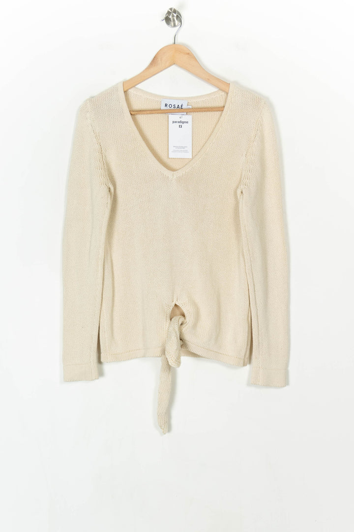 Pull À Col V Beige - Taille M/38 de la marque Rosaé Paris | PARAD124699 - Vendu par Paradigme - Image 2