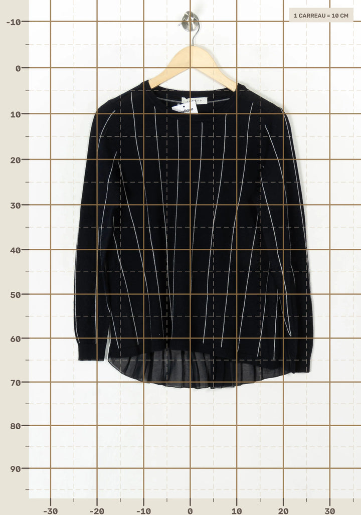Pull Noir - Taille S/36 de la marque Sandro | PARAD124706 - Vendu par Paradigme - Image 4