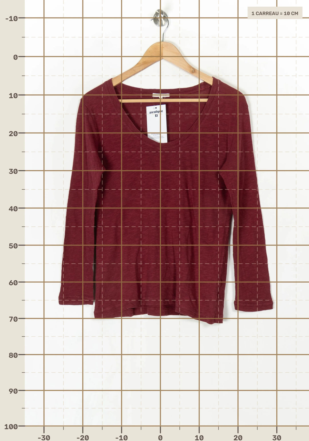 Tee-shirt manches longues Bordeaux - Taille S/36 de la marque Sandro | PARAD124707 - Vendu par Paradigme - Image 4