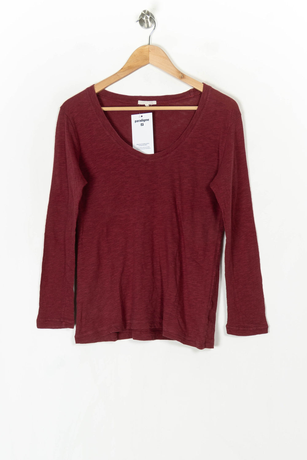 Tee-shirt manches longues Bordeaux - Taille S/36 de la marque Sandro | PARAD124707 - Vendu par Paradigme - Image 2
