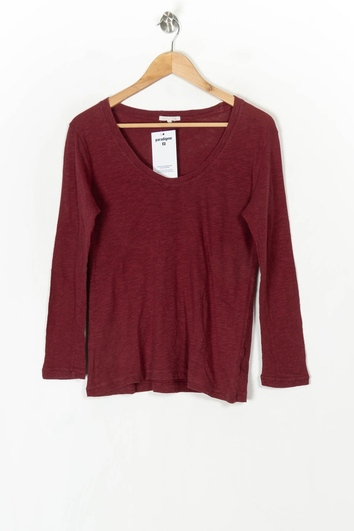 Tee-shirt manches longues Bordeaux - Taille S/36 de la marque Sandro | PARAD124707 - Vendu par Paradigme - Image 2