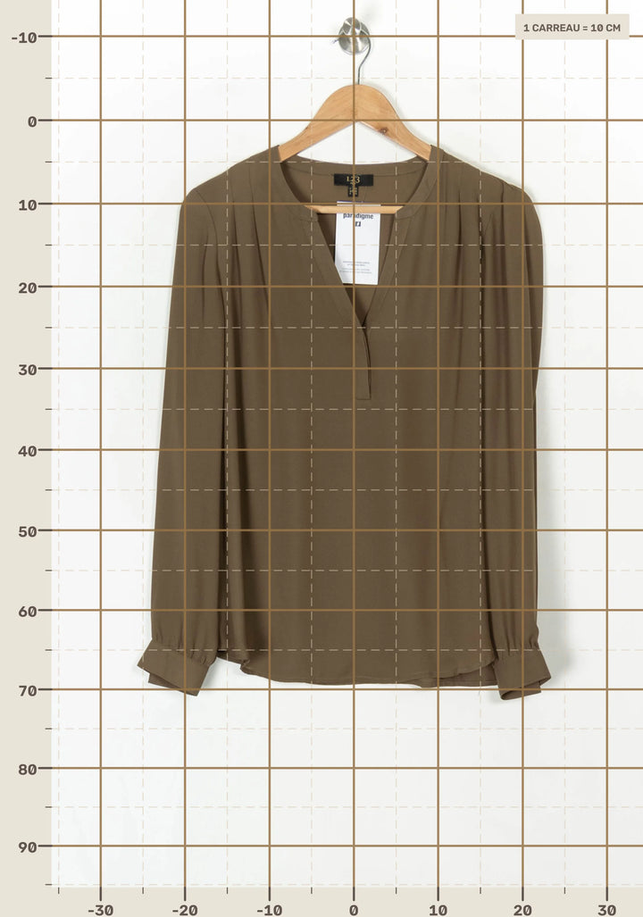 Blouse Kaki - Taille L/40 de la marque Maison 123 | PARAD124711 - Vendu par Paradigme - Image 4