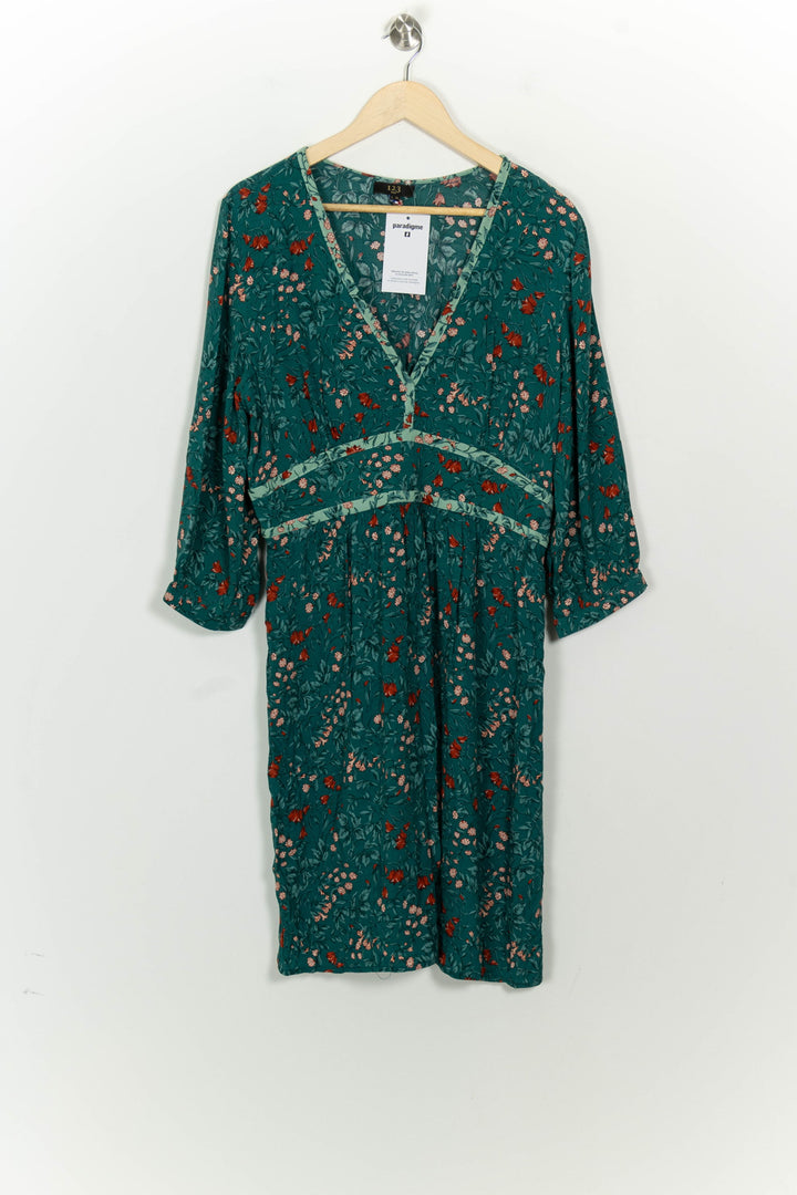 Robe Longue Verte et Rouge - Taille XXL/44 de la marque Maison 123 | PARAD124762 - Vendu par Paradigme - Image 2