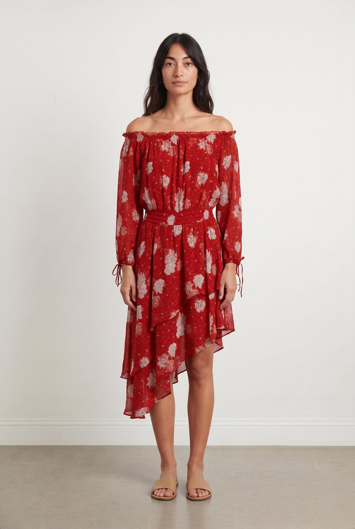 Robe Midi Rouge - Taille S/36 de la marque The Kooples | PARAD124764 - Vendu par Paradigme - Image 1